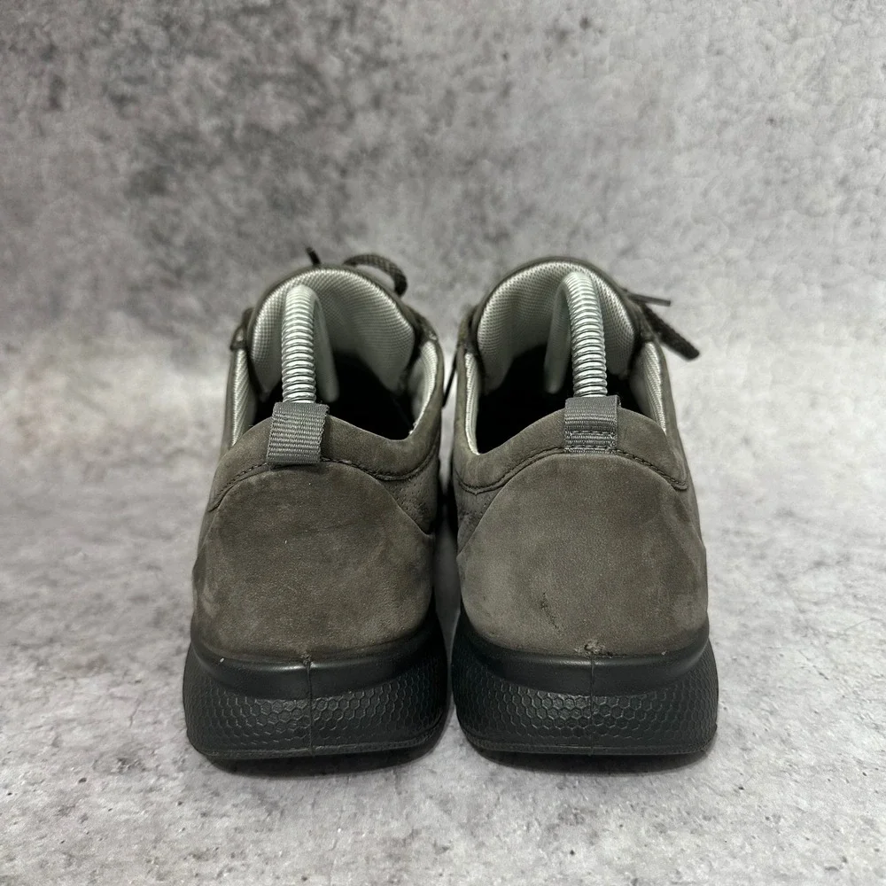 Hotter Gravity II Sneakers Womens 10 Grey Perforated Suede Comfort Walking Shoes